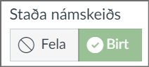 staða námskeiðs birt