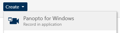 create Panopto recording