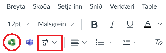 rafmagnsklóin í ritlinum og panopto