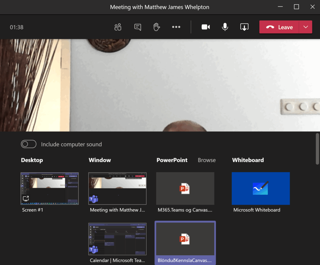 Teams slideshow select slides