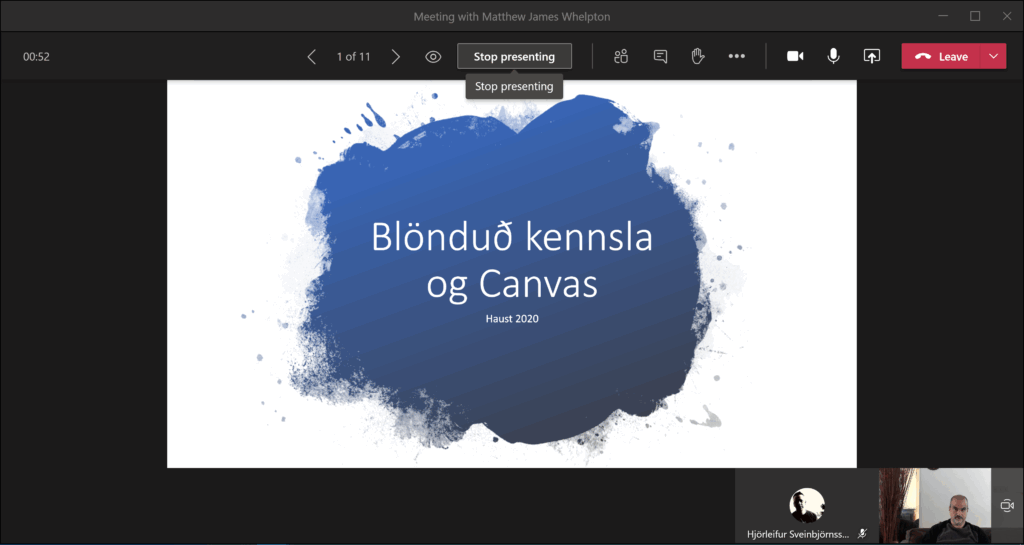 Teams slideshow stop presenting