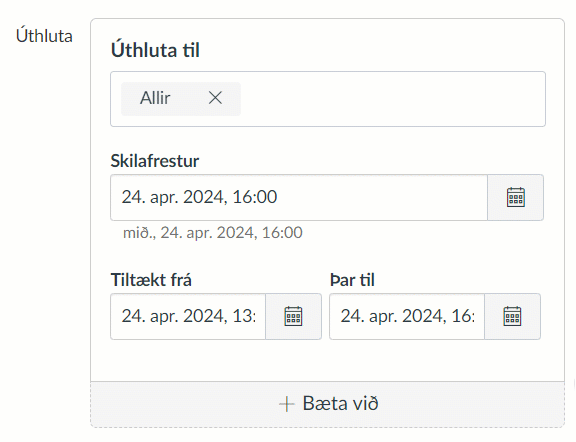 Sérvaldir nemendur taka próf