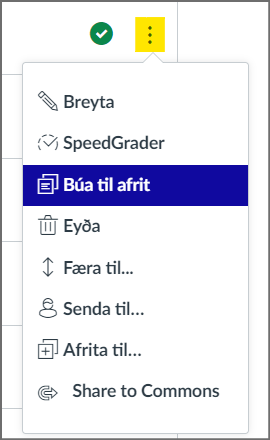 búa til afrit af verkefni