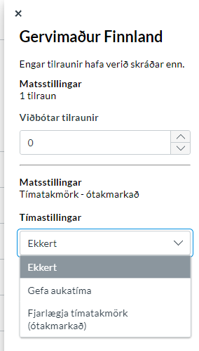 Aukatími gefinn í einu prófi nemanda