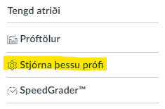 stjórna þessu prófi