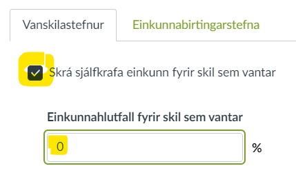 0 fyrir skil sem vantar