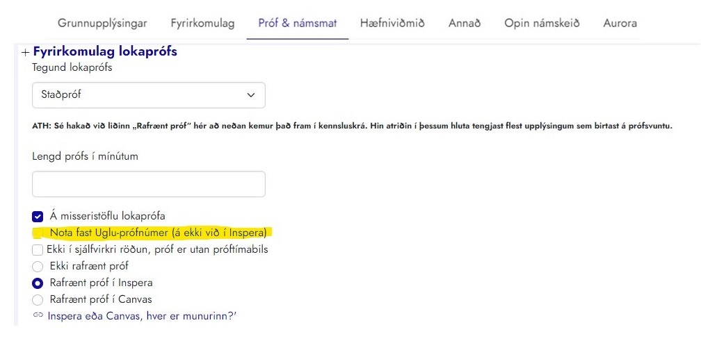 Sækja einkunnir í Uglu úr Canvas