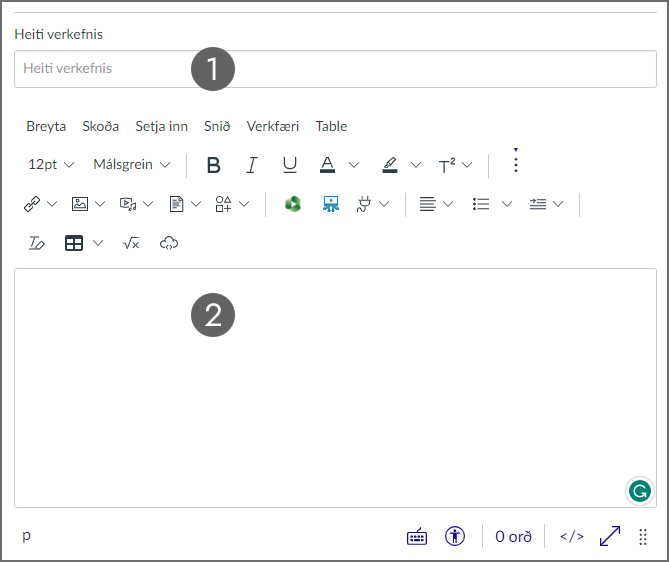 heiti og lýsing verkefnis