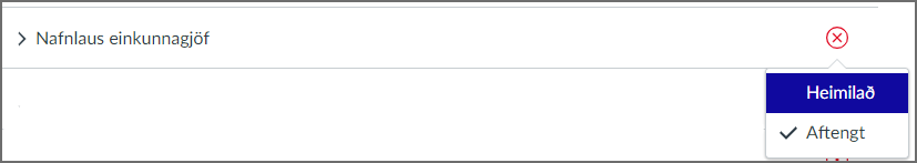 nafnlaus einkunnagjöf - stillingar námskeiðs