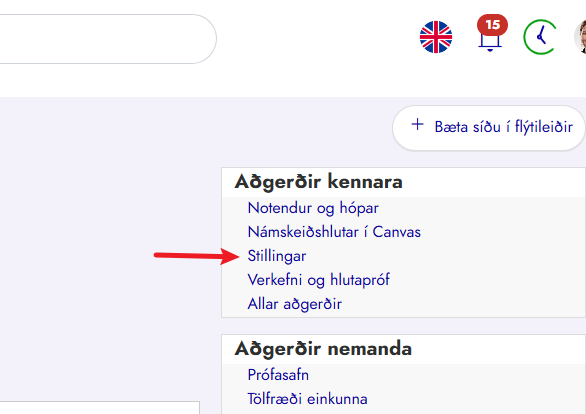 nöfn og prófnúmer