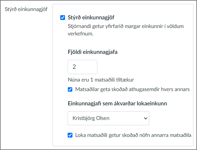 stýrð einkunnagjöf