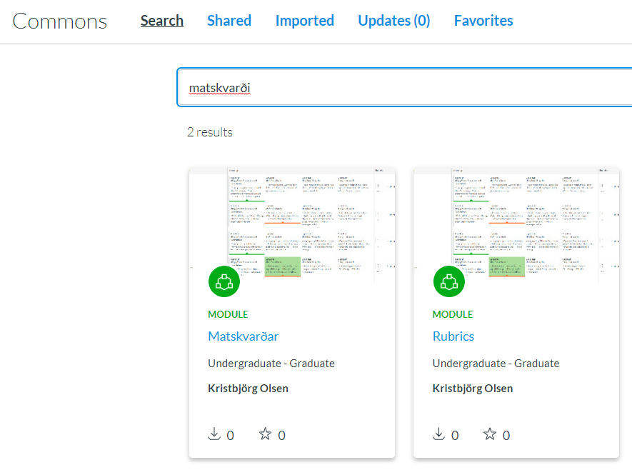 finna matskvarða í opnu efni
