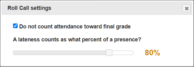 Do not count attendance toward final grade