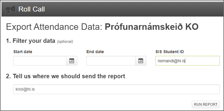 export attendance data