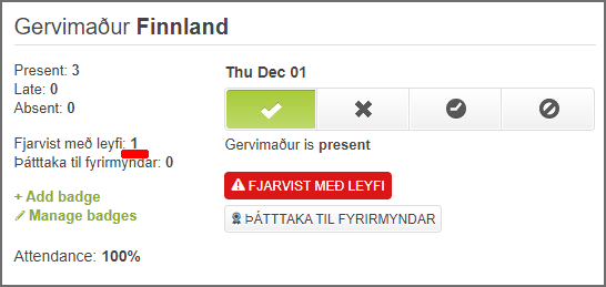 eyða örmiða hjá nemanda