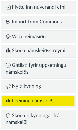 greining námskeiðs
