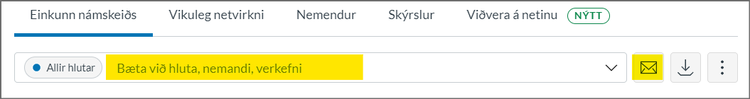 skilaboð út frá einkunn