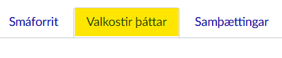 valkostir þáttar