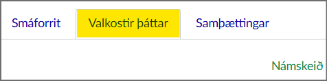 valkostir þáttar