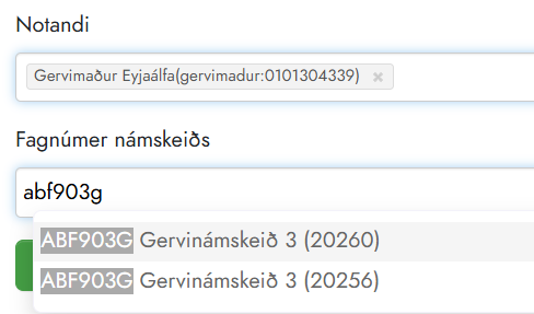 gefinn skoðunaraðgangur