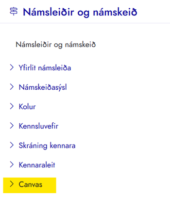 Canvas aðgerðir í Uglu