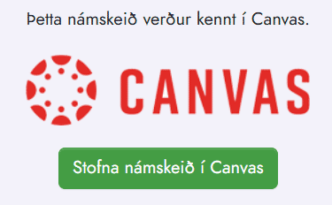 stofna námskeið í canvas