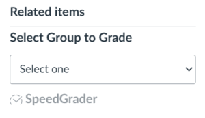 Select group to grade