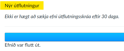 nýr útflutningur