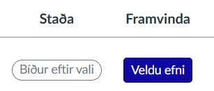 veldu efni