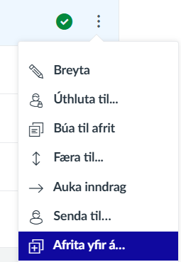 afrita yfir á