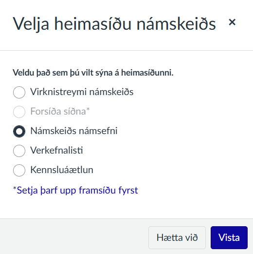 velja heimasíðu